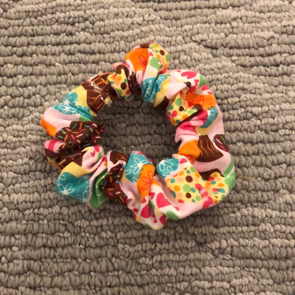 Handmade pink cupcake scrunchie